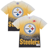 Pittsburgh Steelers Team Burst Vintage Logo T-Shirt White - Mitchell & Ness