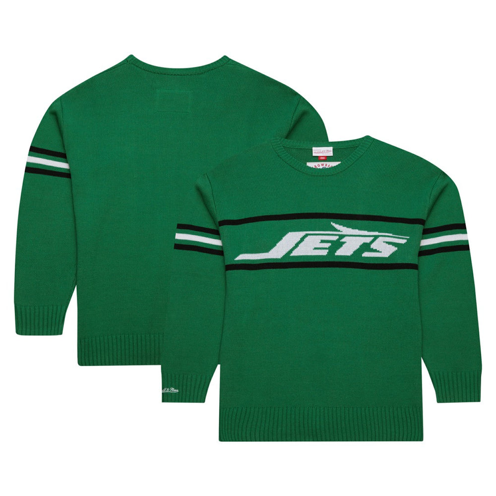 New York Jets Throwback 1984 Pullover Sweater Green - Mitchell & Ness