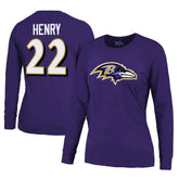 Derrick Henry Baltimore Ravens Majestic Threads Women's Name & Number Long Sleeve T-Shirt Purple - NFL
