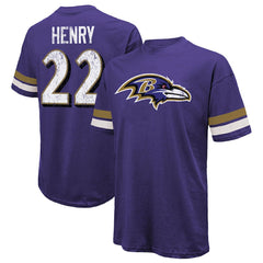 Derrick Henry Baltimore Ravens Majestic Threads Name & Number Oversized T-Shirt Purple - NFL