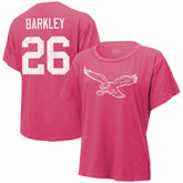 Saquon Barkley Philadelphia Eagles Majestic Threads Women's Name & Number T-Shirt Pink - NFL