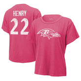Derrick Henry Baltimore Ravens Majestic Threads Women's Name & Number T-Shirt Pink - NFL