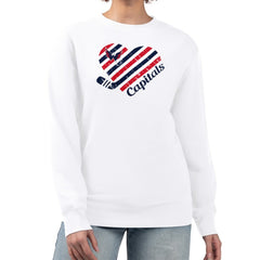 Washington Capitals G-III 4Her by Carl Banks Women's Heart Graphic Pullover Sweatshirt White