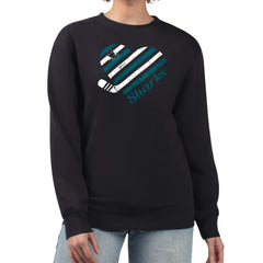 San Jose Sharks - G-III 4Her by Carl Banks Women's Heart Graphic Pullover Sweatshirt Black