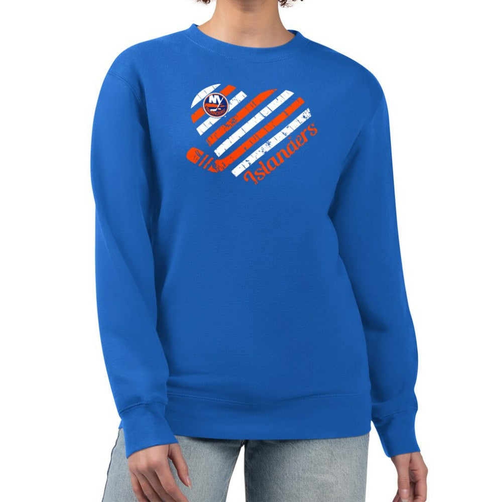 New York Islanders - G-III 4Her by Carl Banks Women's Heart Graphic Pullover Sweatshirt Royal