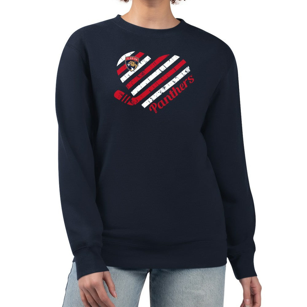Florida Panthers - G-III 4Her by Carl Banks Women's Heart Graphic Pullover Sweatshirt Navy