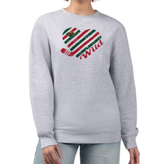 Minnesota Wild - G-III 4Her by Carl Banks Women's Heart Graphic Pullover Sweatshirt Heather Gray
