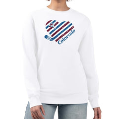 Colorado Avalanche - G-III 4Her by Carl Banks Women's Heart Graphic Pullover Sweatshirt White