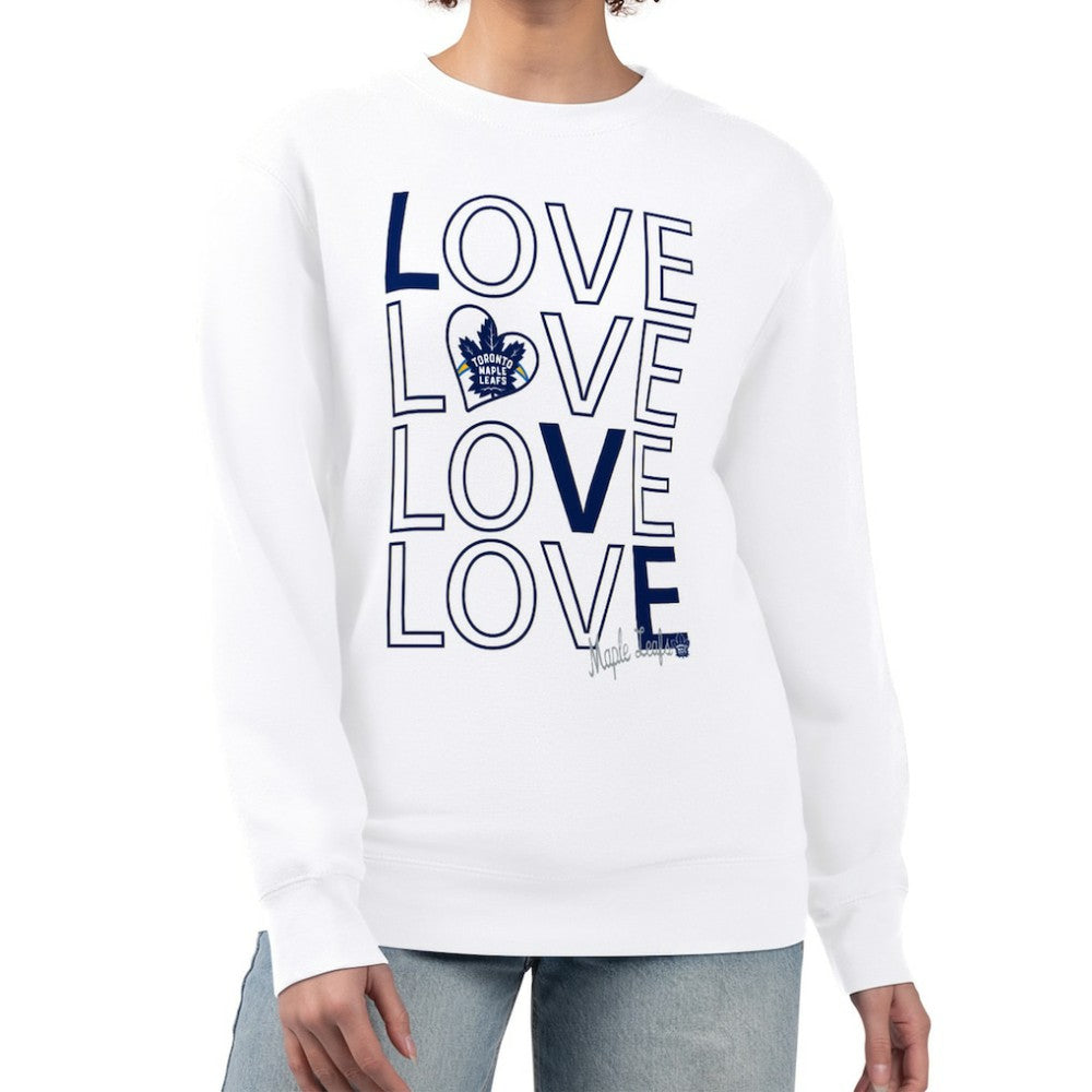 Toronto Maple Leafs - G-III 4Her by Carl Banks Women's Lots Of Love Team Logo Graphic Pullover Sweatshirt White