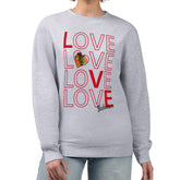 Chicago Blackhawks G-III 4Her by Carl Banks Women's Lots Of Love Team Logo Graphic Pullover Sweatshirt Heather Gray