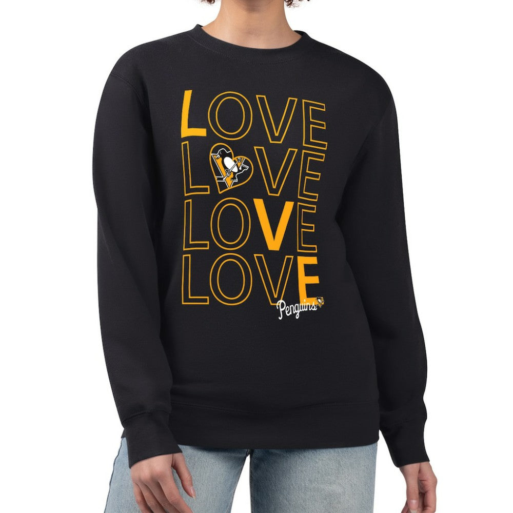 Pittsburgh Penguins G-III 4Her by Carl Banks Women's Lots Of Love Team Logo Graphic Pullover Sweatshirt Black
