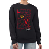 Chicago Blackhawks G-III 4Her by Carl Banks Women's Lots Of Love Team Logo Graphic Pullover Sweatshirt Black