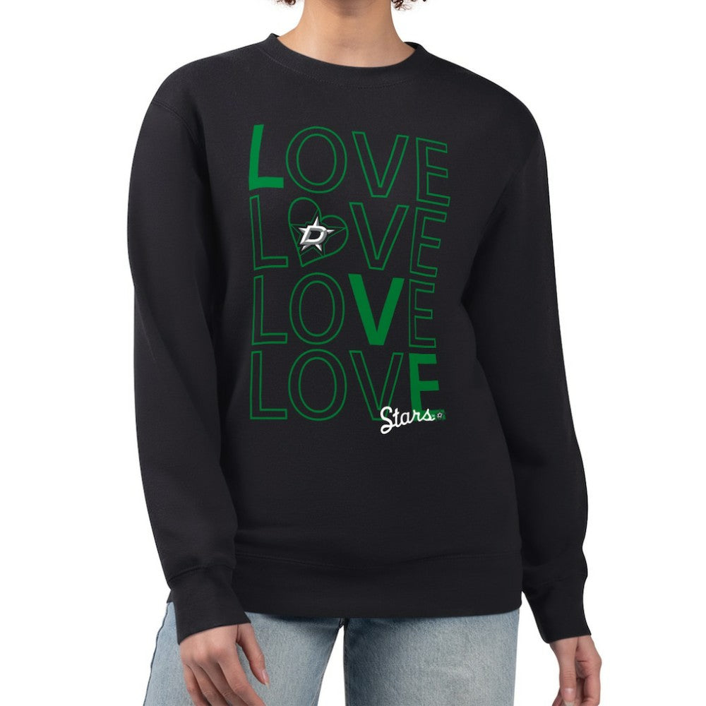 Dallas Stars - G-III 4Her by Carl Banks Women's Lots Of Love Team Logo Graphic Pullover Sweatshirt Black