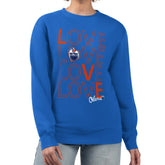Edmonton Oilers - G-III 4Her by Carl Banks Women's Lots Of Love Team Logo Graphic Pullover Sweatshirt Royal
