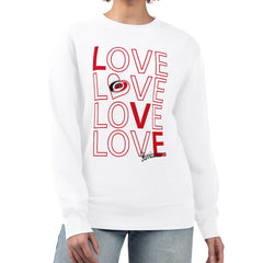 Carolina Hurricanes - G-III 4Her by Carl Banks Women's Lots Of Love Team Logo Graphic Pullover Sweatshirt White