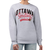 Ottawa Senators - G-III 4Her by Carl Banks Women's Filigree Team Graphic Fleece Pullover Sweatshirt Heather Gray