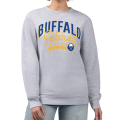 Buffalo Sabres - G-III 4Her by Carl Banks Women's Filigree Team Graphic Fleece Pullover Sweatshirt Heather Gray