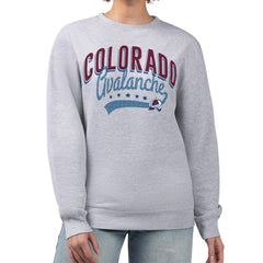 Colorado Avalanche - G-III 4Her by Carl Banks Women's Filigree Team Graphic Fleece Pullover Sweatshirt Heather Gray