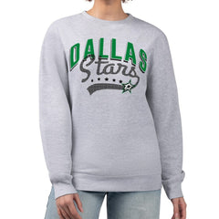 Dallas Stars - G-III 4Her by Carl Banks Women's Filigree Team Graphic Fleece Pullover Sweatshirt Heather Gray