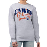 Edmonton Oilers - G-III 4Her by Carl Banks Women's Filigree Team Graphic Fleece Pullover Sweatshirt Heather Gray