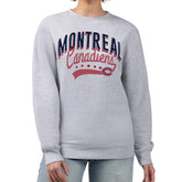 Montreal Canadiens - G-III 4Her by Carl Banks Women's Filigree Team Graphic Fleece Pullover Sweatshirt Heather Gray