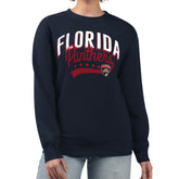 Florida Panthers - G-III 4Her by Carl Banks Women's Filigree Team Graphic Fleece Pullover Sweatshirt Navy