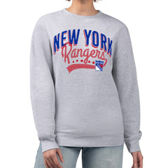 New York Rangers G-III 4Her by Carl Banks Women's Filigree Team Graphic Fleece Pullover Sweatshirt Heather Gray