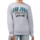 San Jose Sharks - G-III 4Her by Carl Banks Women's Filigree Team Graphic Fleece Pullover Sweatshirt Heather Gray