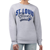 St. Louis Blues - G-III 4Her by Carl Banks Women's Filigree Team Graphic Fleece Pullover Sweatshirt Heather Gray