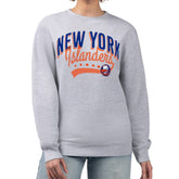 New York Islanders - G-III 4Her by Carl Banks Women's Filigree Team Graphic Fleece Pullover Sweatshirt Heather Gray