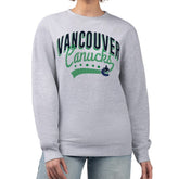Vancouver Canucks - G-III 4Her by Carl Banks Women's Filigree Team Graphic Fleece Pullover Sweatshirt Heather Gray