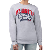 Washington Capitals G-III 4Her by Carl Banks Women's Filigree Team Graphic Fleece Pullover Sweatshirt Heather Gray