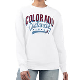 Colorado Avalanche - G-III 4Her by Carl Banks Women's Filigree Team Graphic Fleece Pullover Sweatshirt White