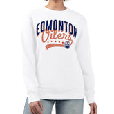 Edmonton Oilers - G-III 4Her by Carl Banks Women's Filigree Team Graphic Fleece Pullover Sweatshirt White