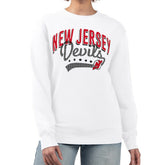 New Jersey Devils - G-III 4Her by Carl Banks Women's Filigree Team Graphic Fleece Pullover Sweatshirt White