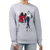 Columbus Blue Jackets - G-III 4Her by Carl Banks Women's Hockey Girls Team Graphic Fleece Pullover Sweatshirt Heather Gray