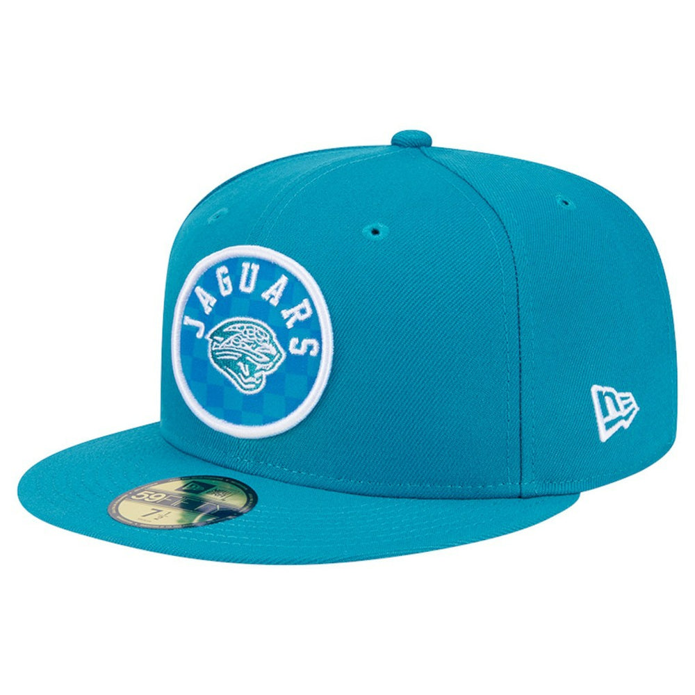 Jacksonville Jaguars New Era Checkered 59FIFTY Fitted Hat Teal - NFL