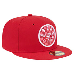 San Francisco 49ers New Era Checkered 59FIFTY Fitted Hat Scarlet - NFL