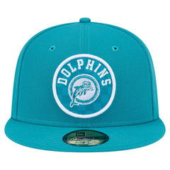Miami Dolphins New Era Checkered 59FIFTY Fitted Hat Aqua - NFL