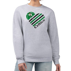 NBA - Boston Celtics G-III 4Her by Carl Banks Women's Heart Graphic Fleece Pullover Sweatshirt - Heather Gray