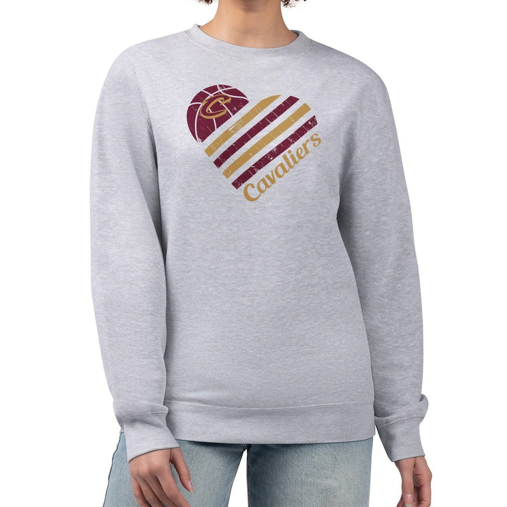 NBA - Cleveland Cavaliers G-III 4Her by Carl Banks Women's Heart Graphic Fleece Pullover Sweatshirt - Heather Gray