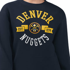 NBA - Denver Nuggets G-III 4Her by Carl Banks Women's Large Team Logo Graphic Fleece Pullover Sweatshirt - Navy