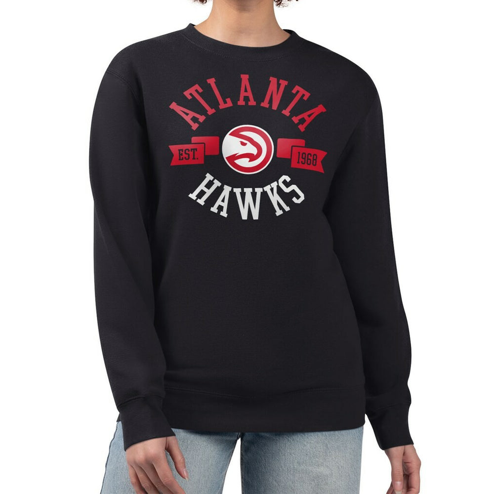 NBA - Atlanta Hawks G-III 4Her by Carl Banks Women's Large Team Logo Graphic Fleece Pullover Sweatshirt - Black