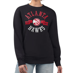NBA - Atlanta Hawks G-III 4Her by Carl Banks Women's Large Team Logo Graphic Fleece Pullover Sweatshirt - Black