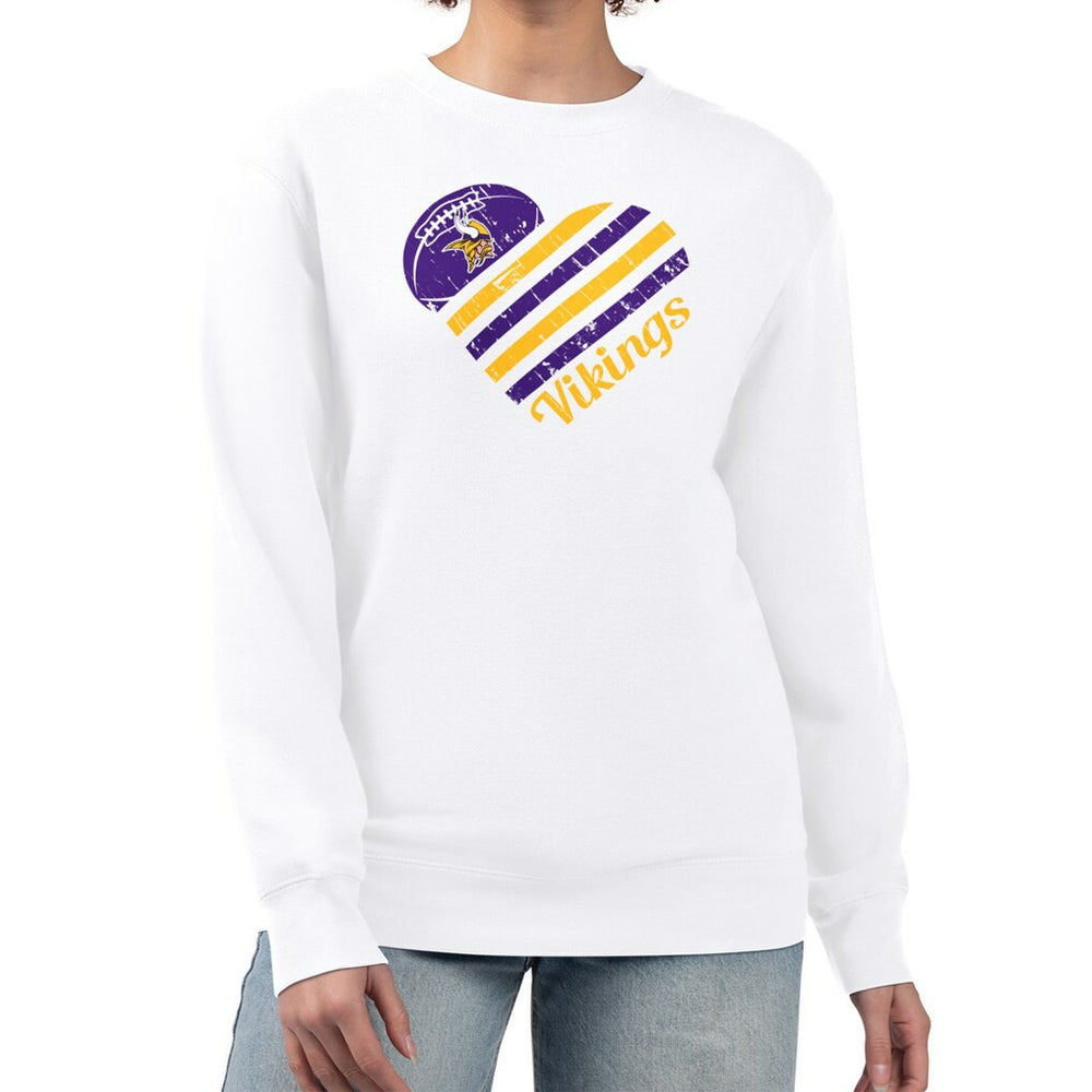 Minnesota Vikings G-III 4Her by Carl Banks Women's Heart Graphic Fleece Pullover Sweatshirt White - NFL