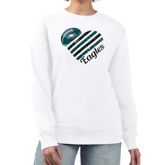 Philadelphia Eagles G-III 4Her by Carl Banks Women's Heart Graphic Fleece Pullover Sweatshirt White - NFL