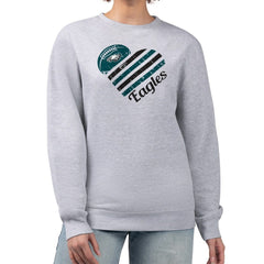 Philadelphia Eagles G-III 4Her by Carl Banks Women's Heart Graphic Fleece Pullover Sweatshirt Heather Gray - NFL