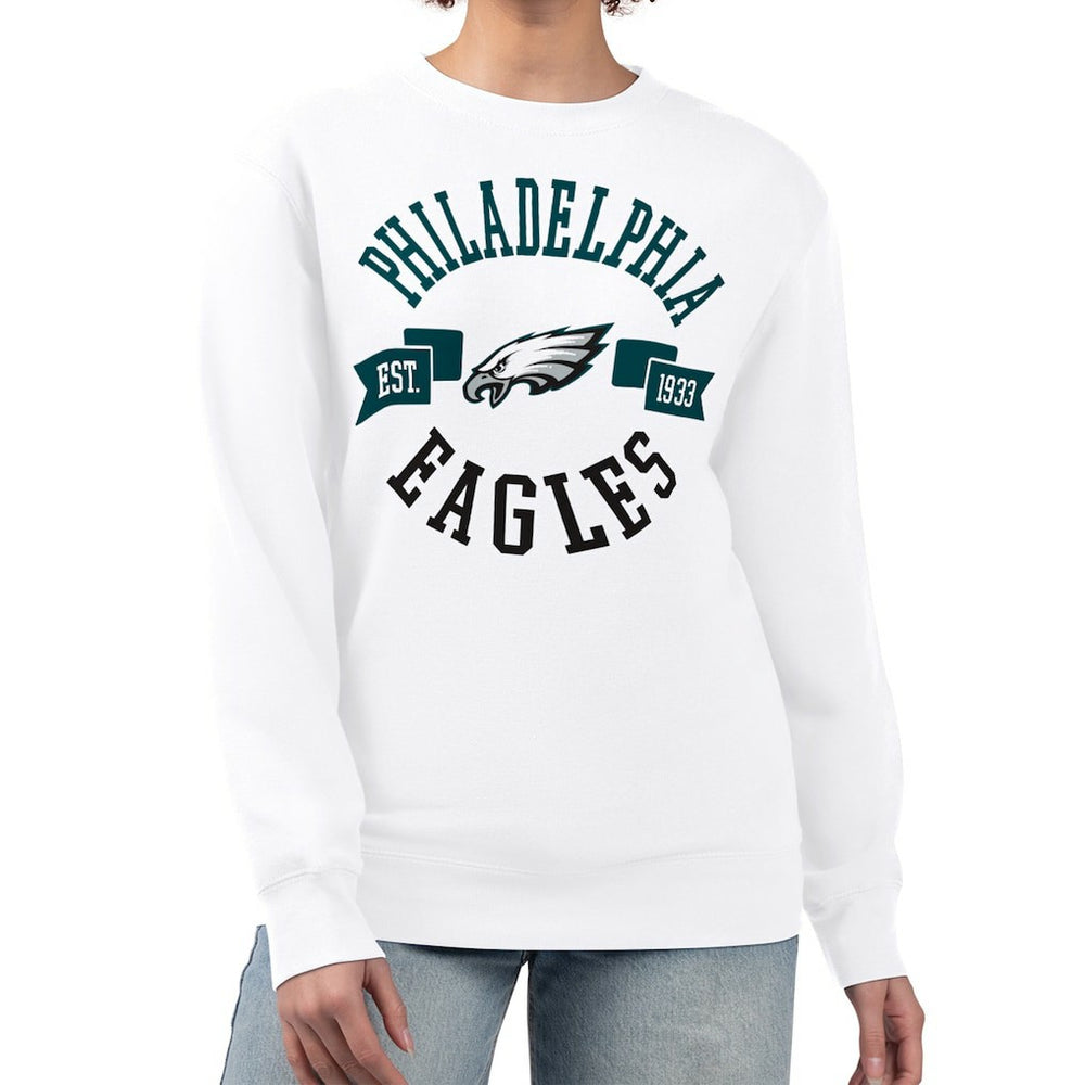 Philadelphia Eagles G-III 4Her by Carl Banks Women's Large Team Graphic Fleece Pullover Sweatshirt White - NFL