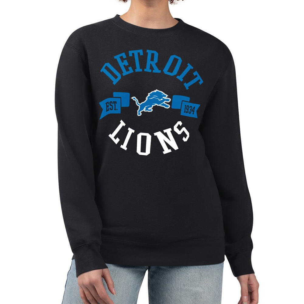 Detroit Lions G-III 4Her by Carl Banks Women's Large Team Graphic Fleece Pullover Sweatshirt Black - NFL