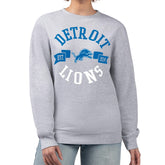 Detroit Lions G-III 4Her by Carl Banks Women's Large Team Graphic Fleece Pullover Sweatshirt Heather Gray - NFL